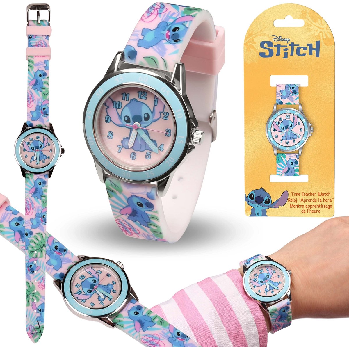 DISNEY Stitch KWARTSHORLOGE voor kinderen, ANALOOG leerhorloge VOOR MEISJES