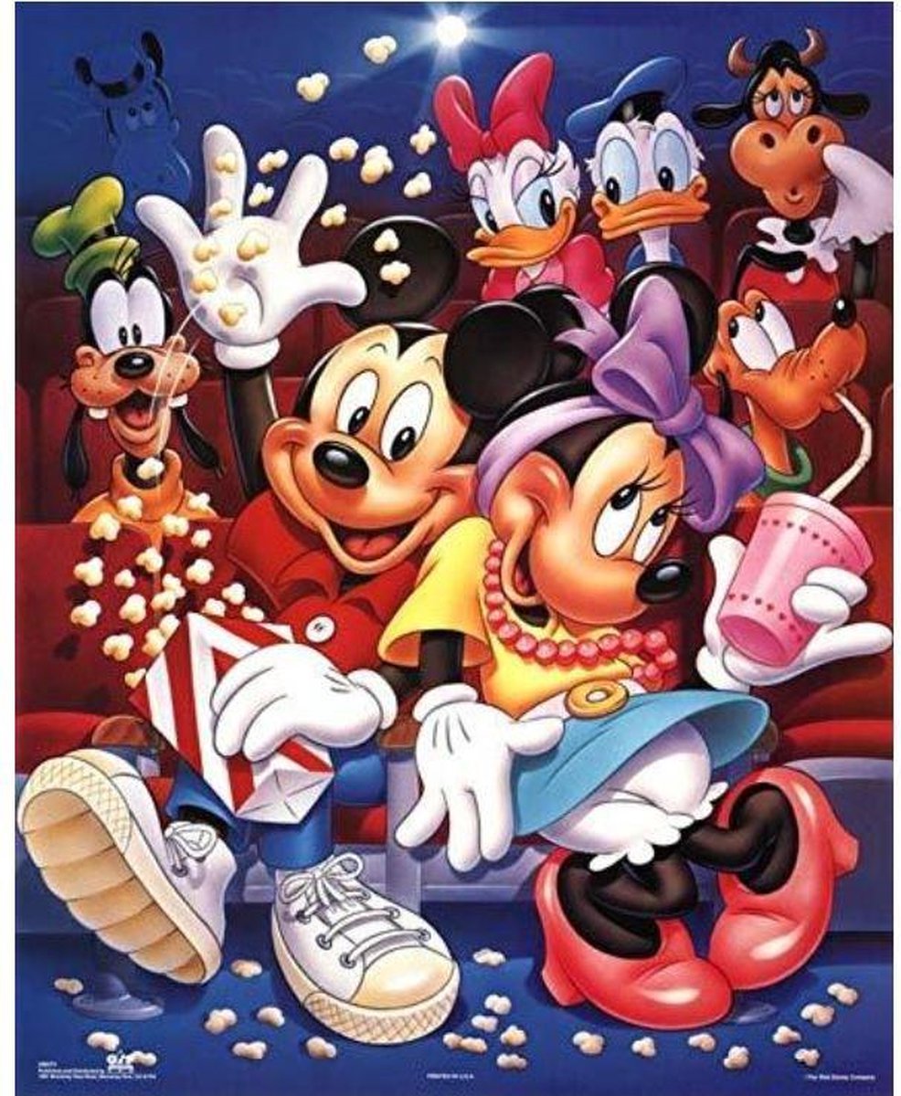 Diamond Painting 32x40cm - Disney - Mickey en Minnie Mouse - Rond - Volledig Diamant Schilderen Hobby - Compleet Diamond Painting Pakket