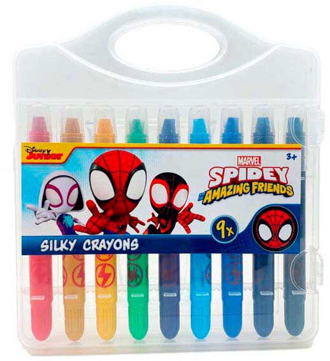 Didney - Spiderman Junior - Silky Gelkrijtjes - 9 kleuren - tekenen - kleuren