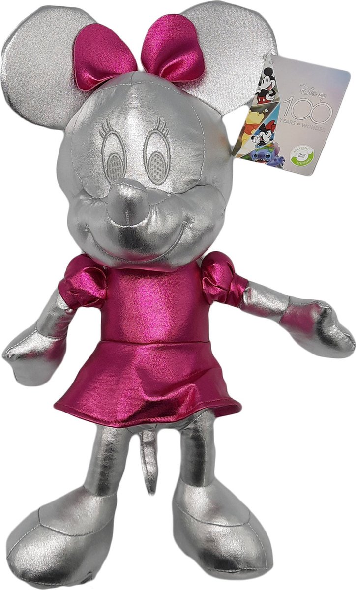   - Minnie Mouse - Knuffel - 100 year - Platinum Silver Mix - Pluche - 40 cm