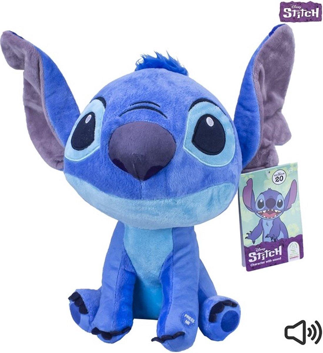   - Stitch knuffel met geluid - 30 cm - Pluche - Lilo & Stitch knuffel -   Knuffel