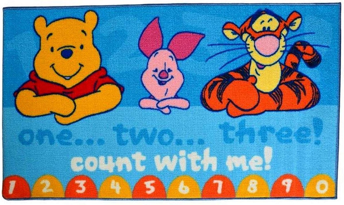 Disney - Winnie the Pooh, Winnie de Poeh - Speelkleed - Cijfers - Leren - 80 x 140 cm