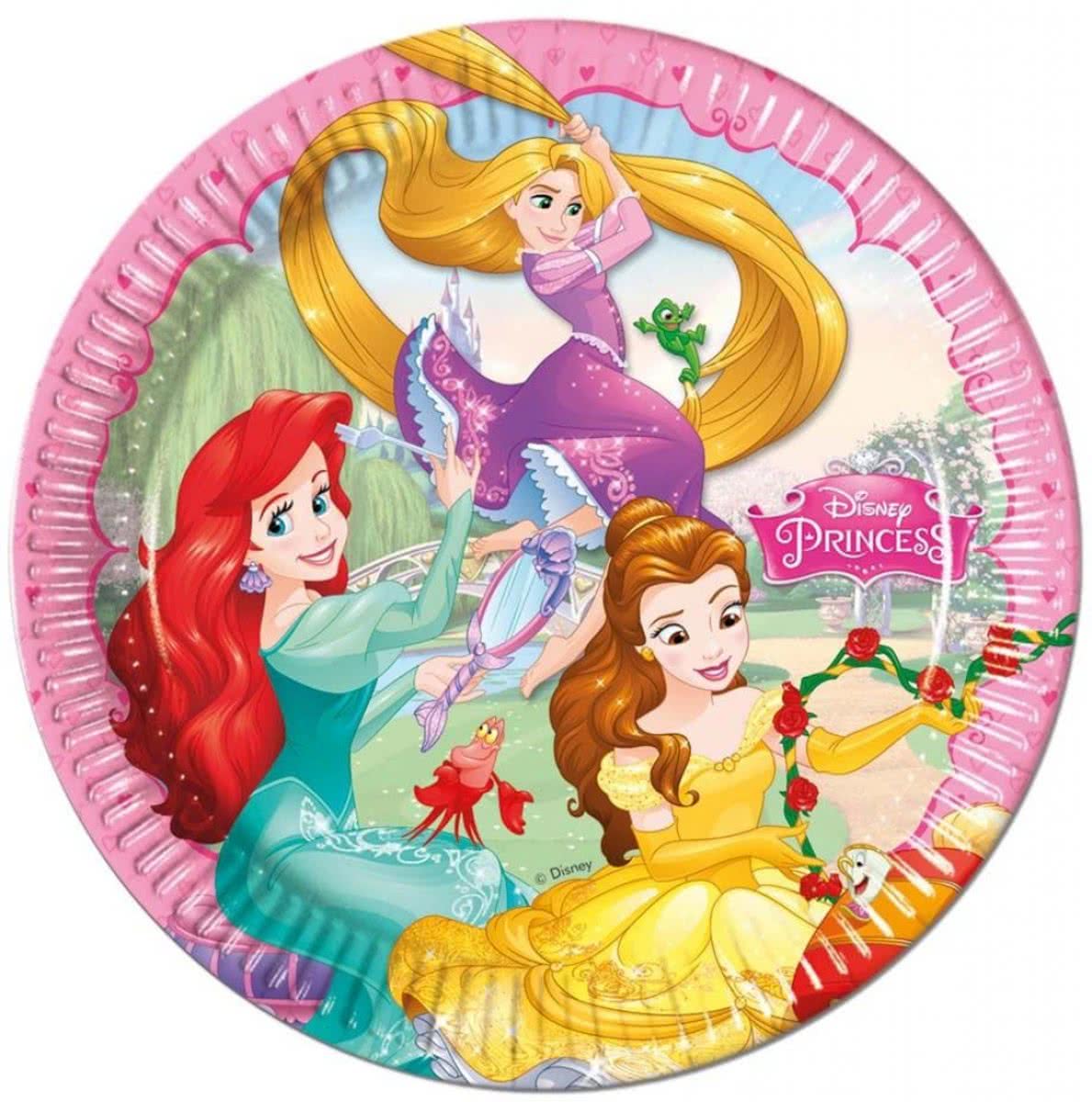 Disney Bordjes Princess 23 cm: 8 stuks