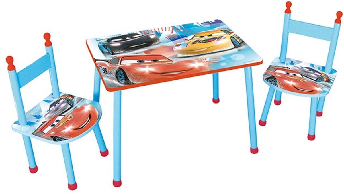 Disney Cars Tafel Met 2 Stoelen Jongens Blauw/rood