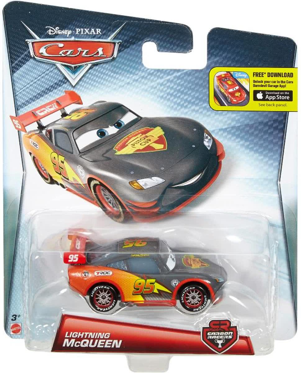 Disney Cars auto Lightning McQueen carbon fiber racer Bliksem - Mattel