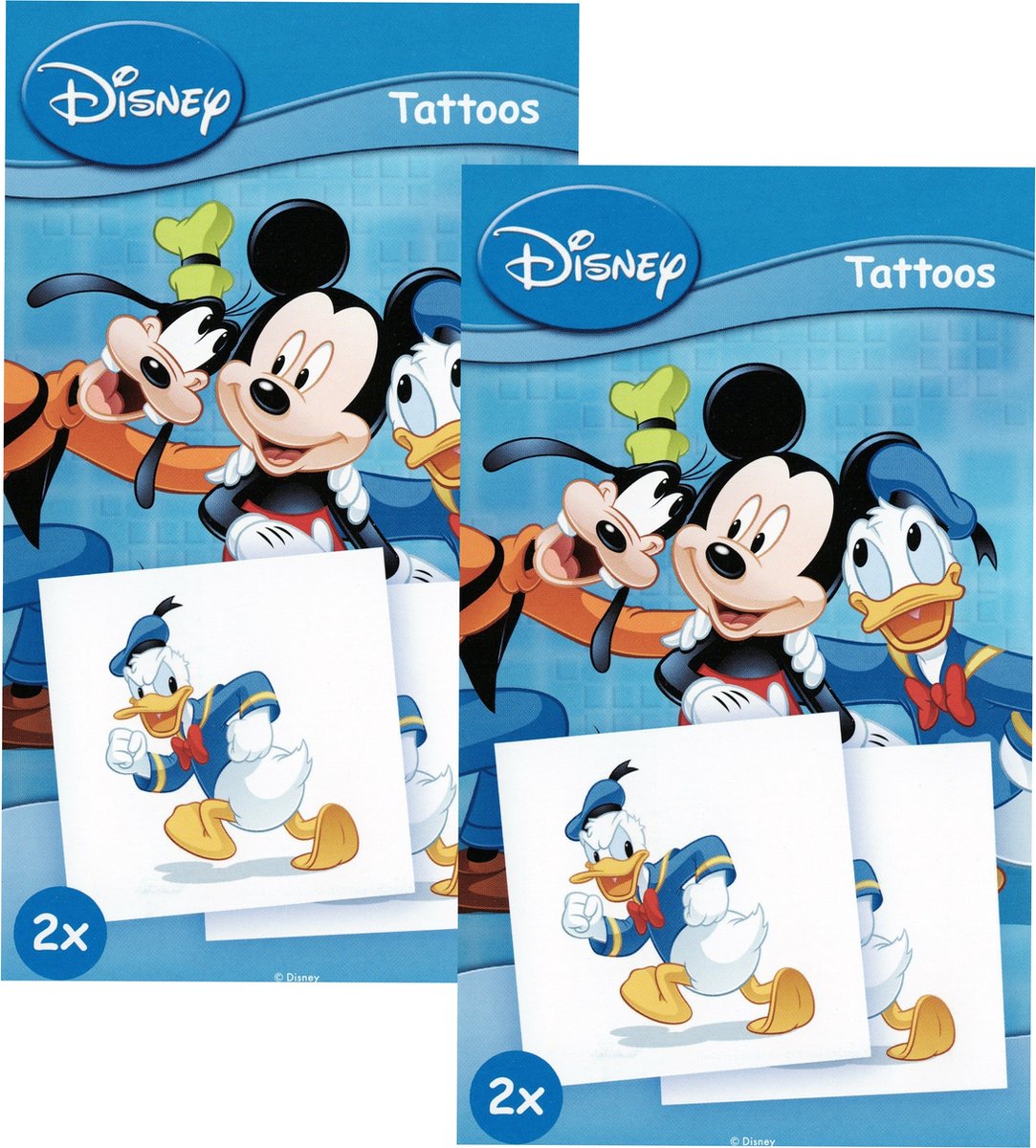   Donald Duck - Neptattoo - Tattoo Kinderen - 2 Setjes Van 2 Stuks