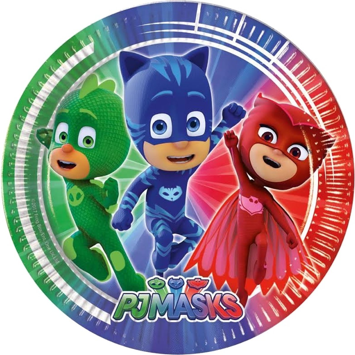   Feestborden Pj Masks 23 Cm Groen/blauw/rood 8 Stuks