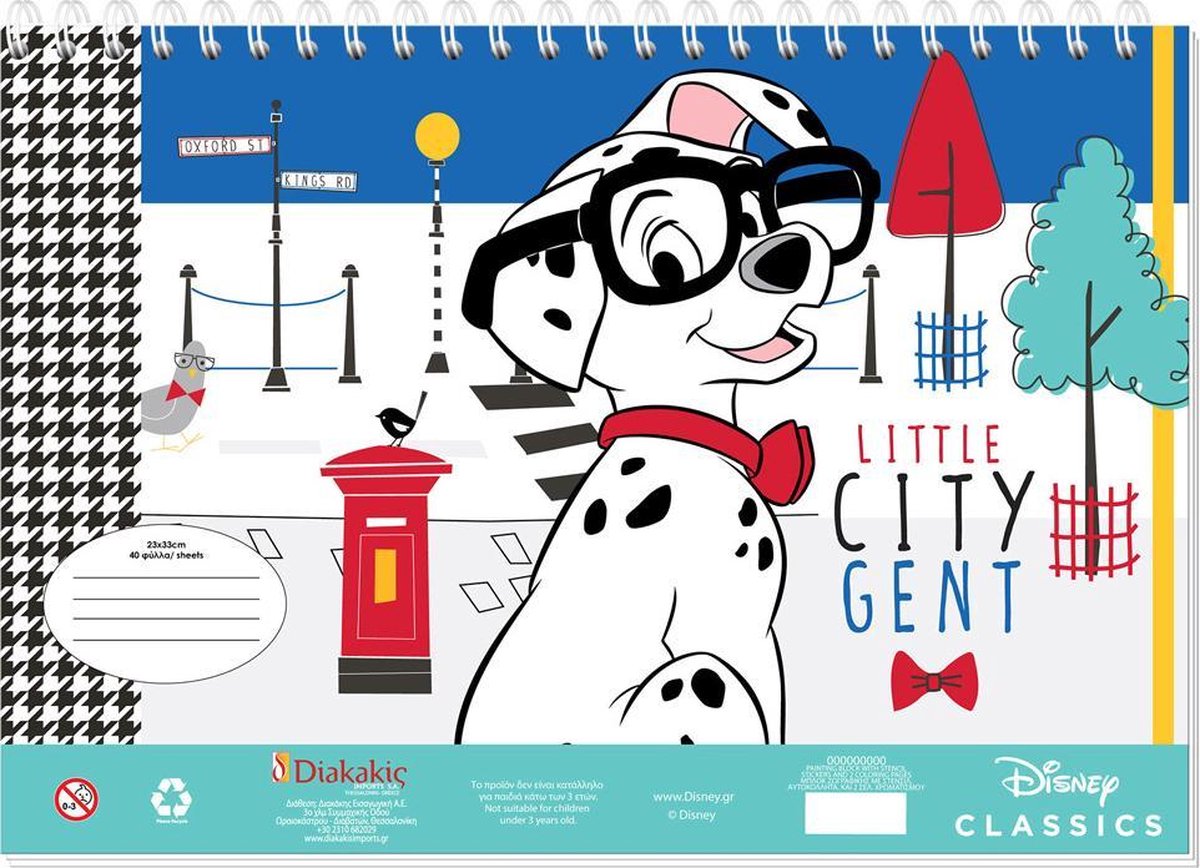 Disney Kleur- En Stickerboek 101 Dalmatiërs 23 X 33 Cm Blauw