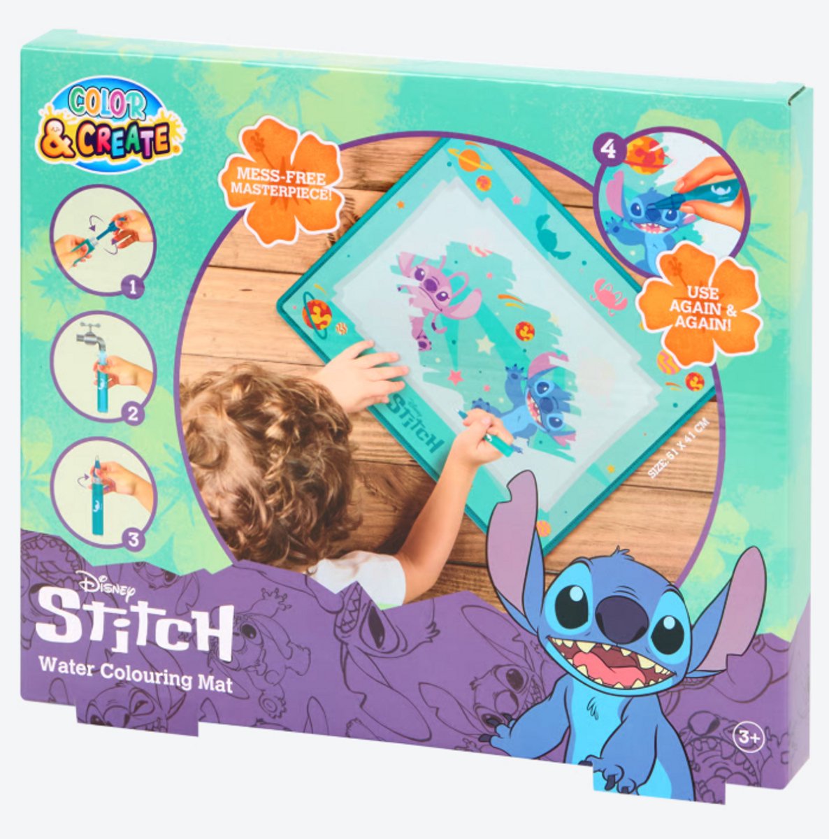   Lilo & Stitch kleurmat - 51x41 cm - waterstift - herbruikbare tekenmat