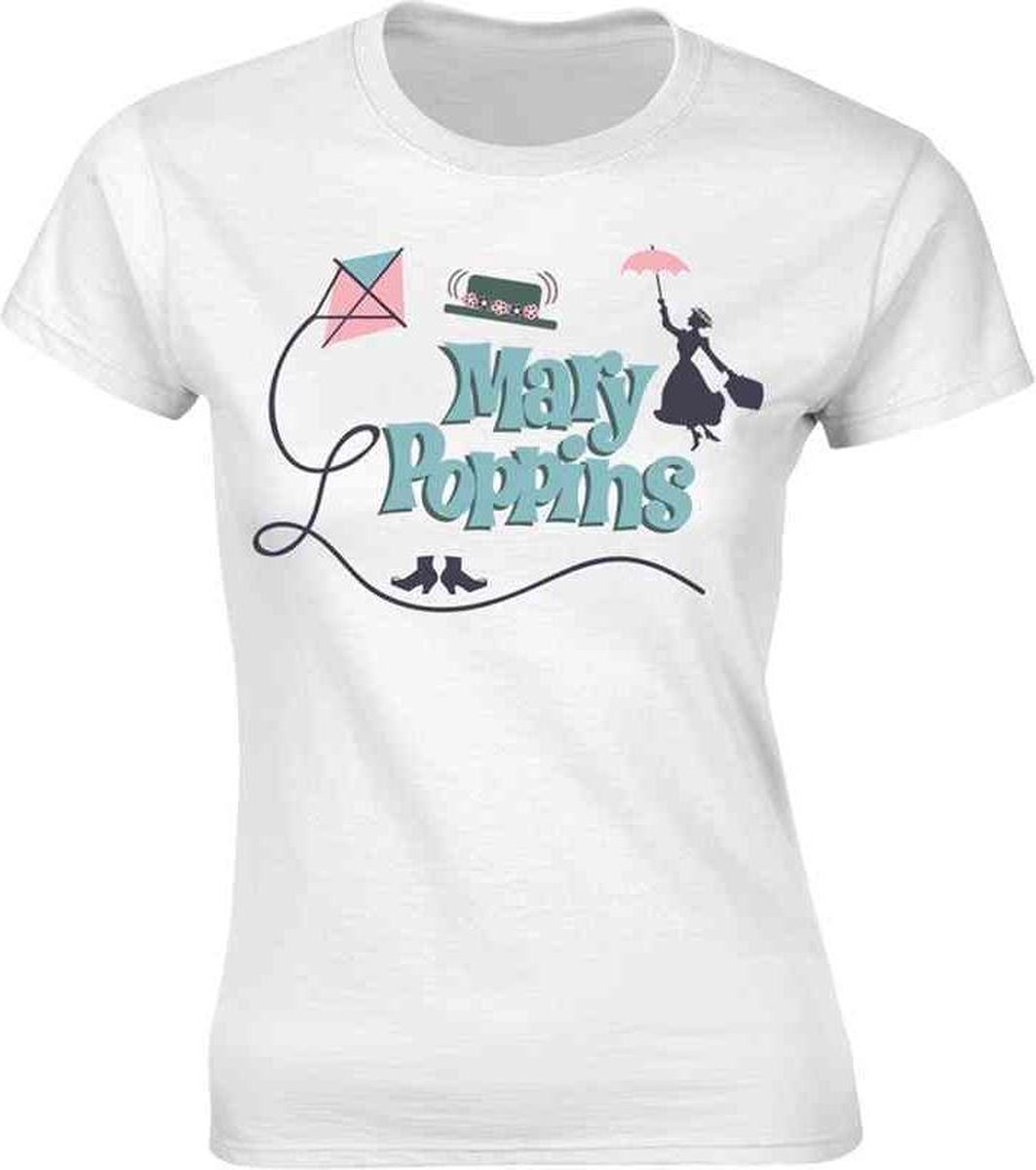   Mary Poppins Dames Tshirt -L- Logos Wit