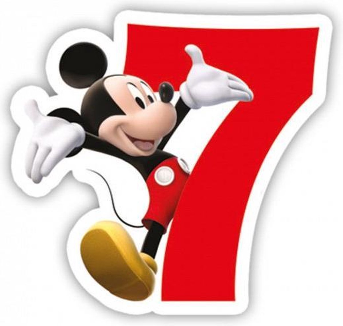   Mickey Mouse 2D 7e verjaardag taart kaars