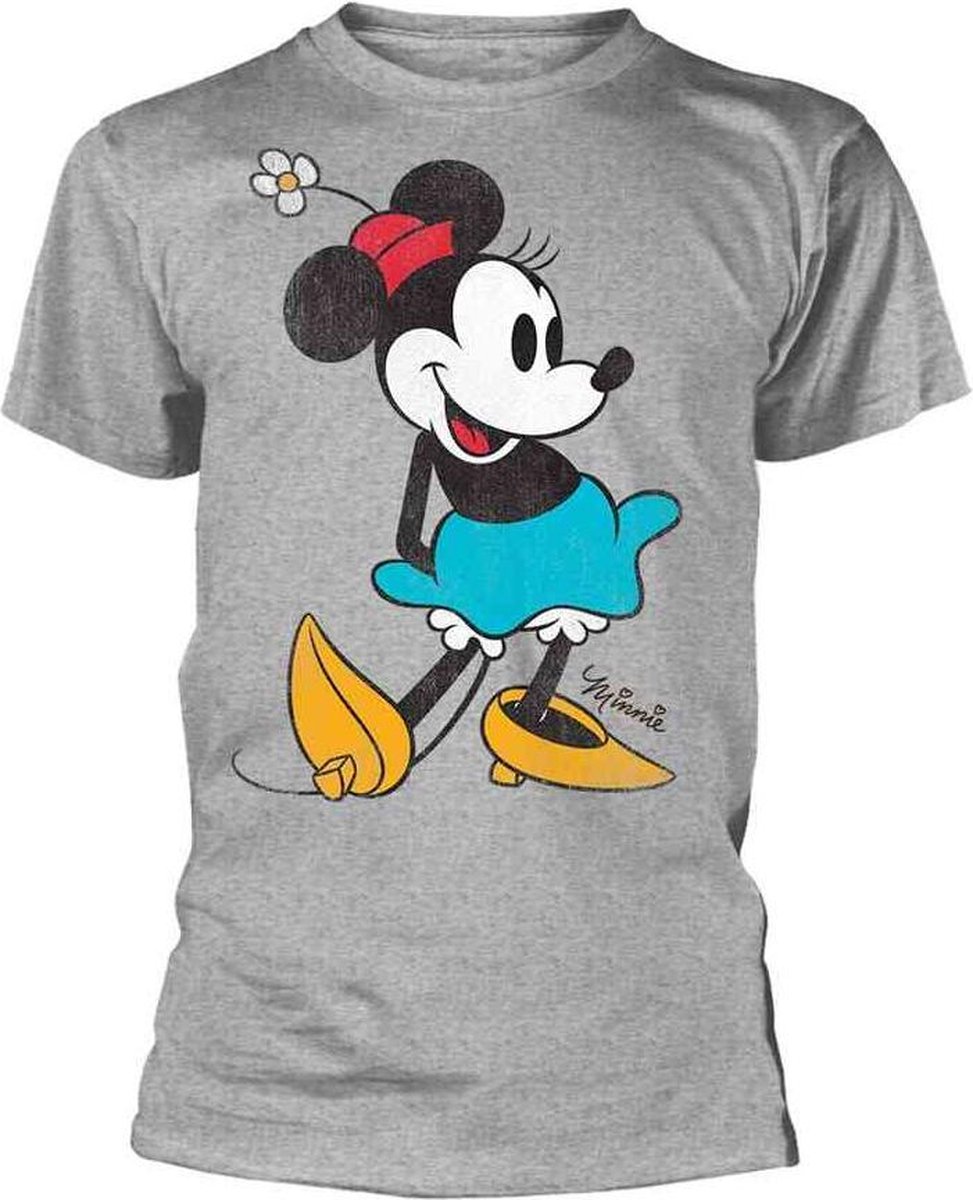 Disney Mickey Mouse Heren Tshirt -XL- Minnie Kick Grijs