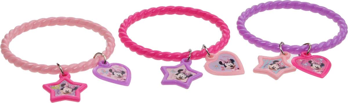 Disney Minnie Mouse Armbandjes Roze 3 Stuks