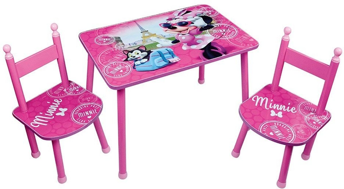 Disney Minnie Mouse Tafel Met Stoelen Meisjes Roze