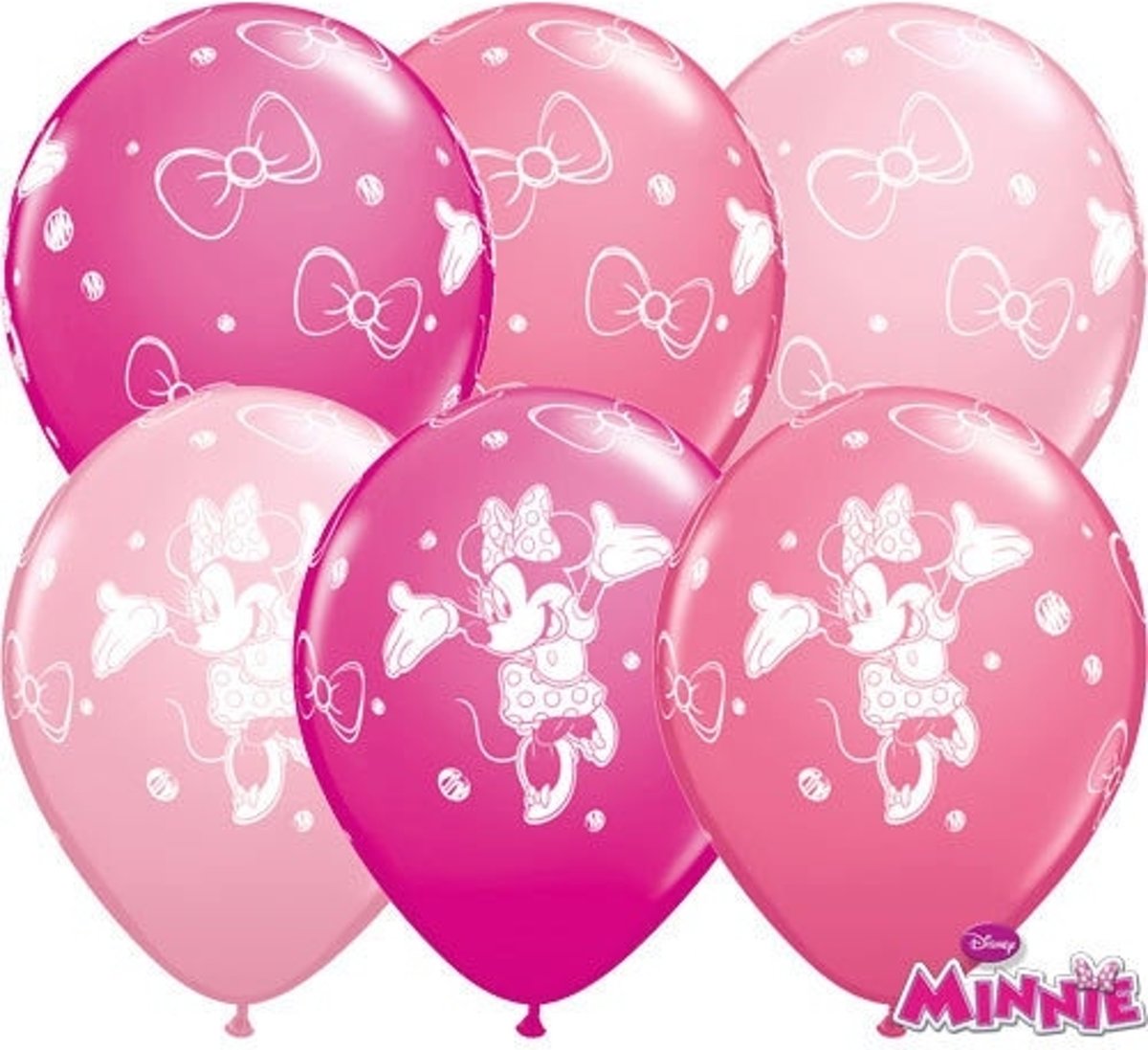   Minnie Mouse dancing ballonnen licht roze - fuchsia - roze 6 st.