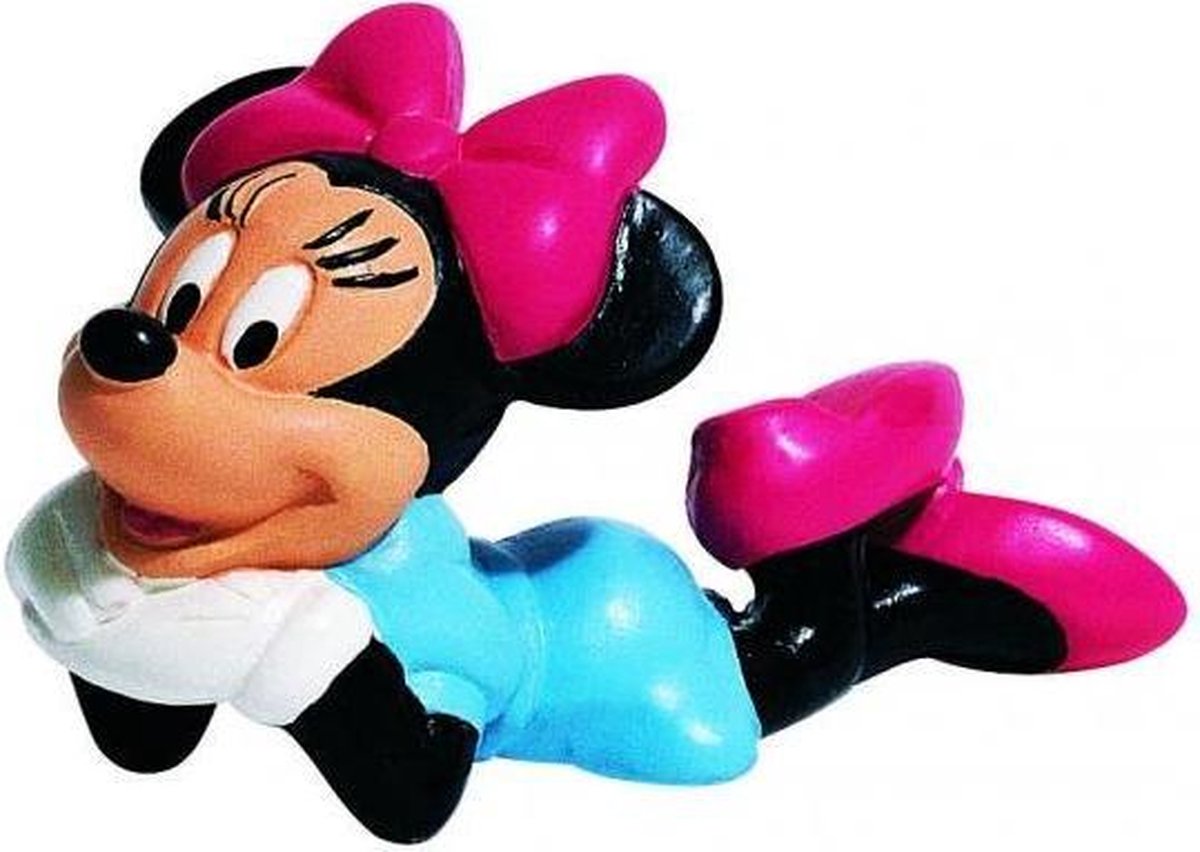   Minnie Mouse liggend taart topper decoratie 4 cm. B-keus