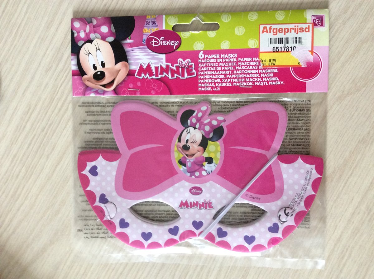   Minnie papier maskers 6 stuks