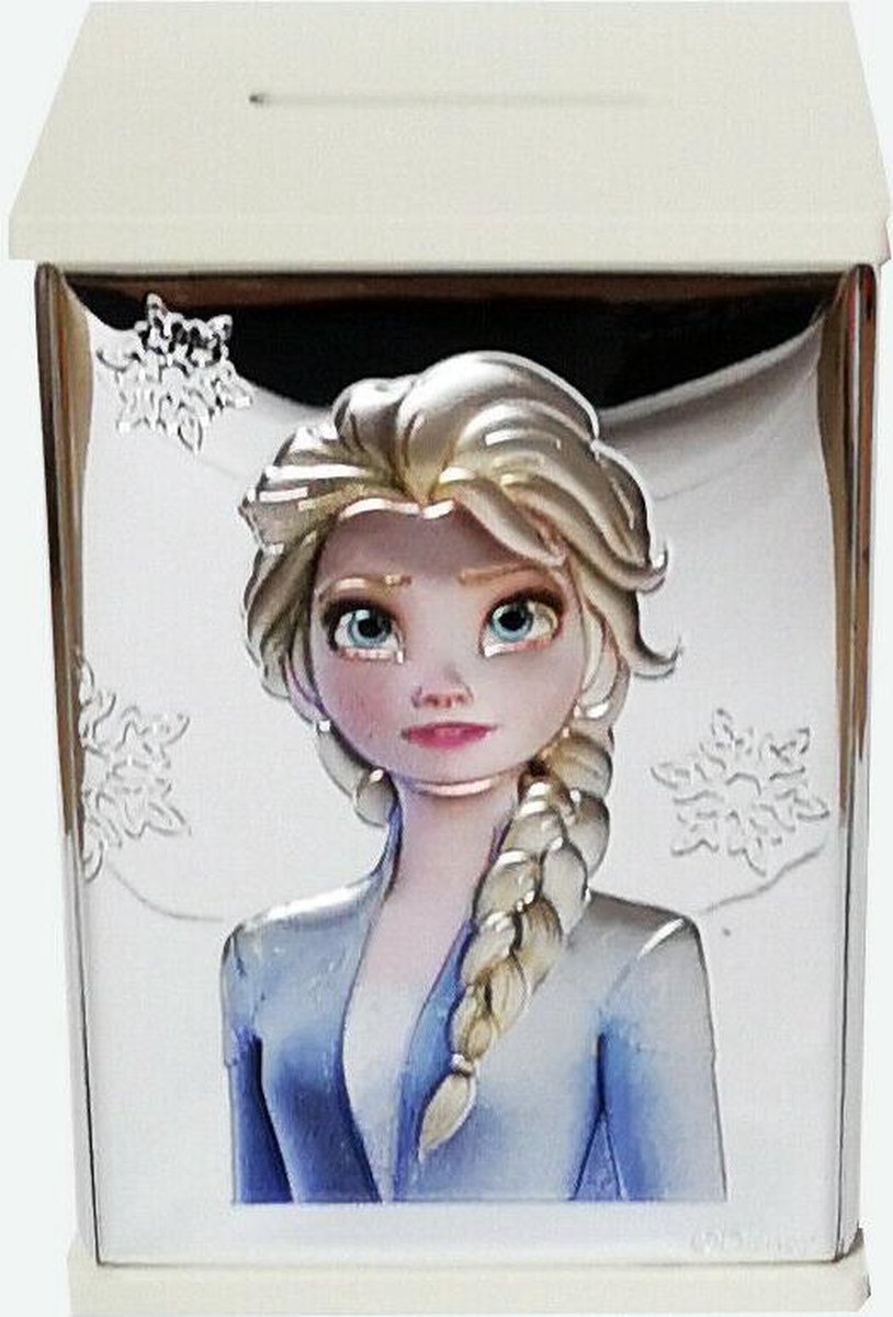 Disney Moneybox Elsa white wood back