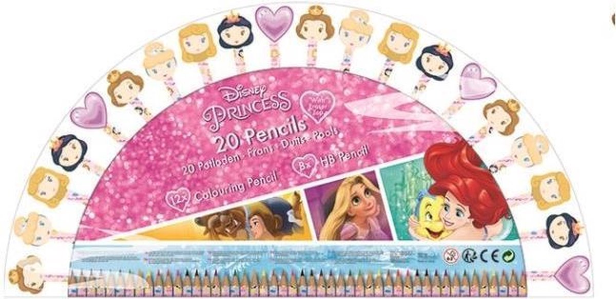 Disney Potlodenset Princess Junior Hout 20-delig