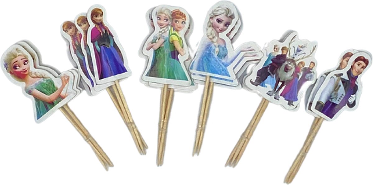 Disney Princes Cupcake prikkers - cocktailprikkers - DISNEY PRINCES - Cupcake versiering - 24 Stuks