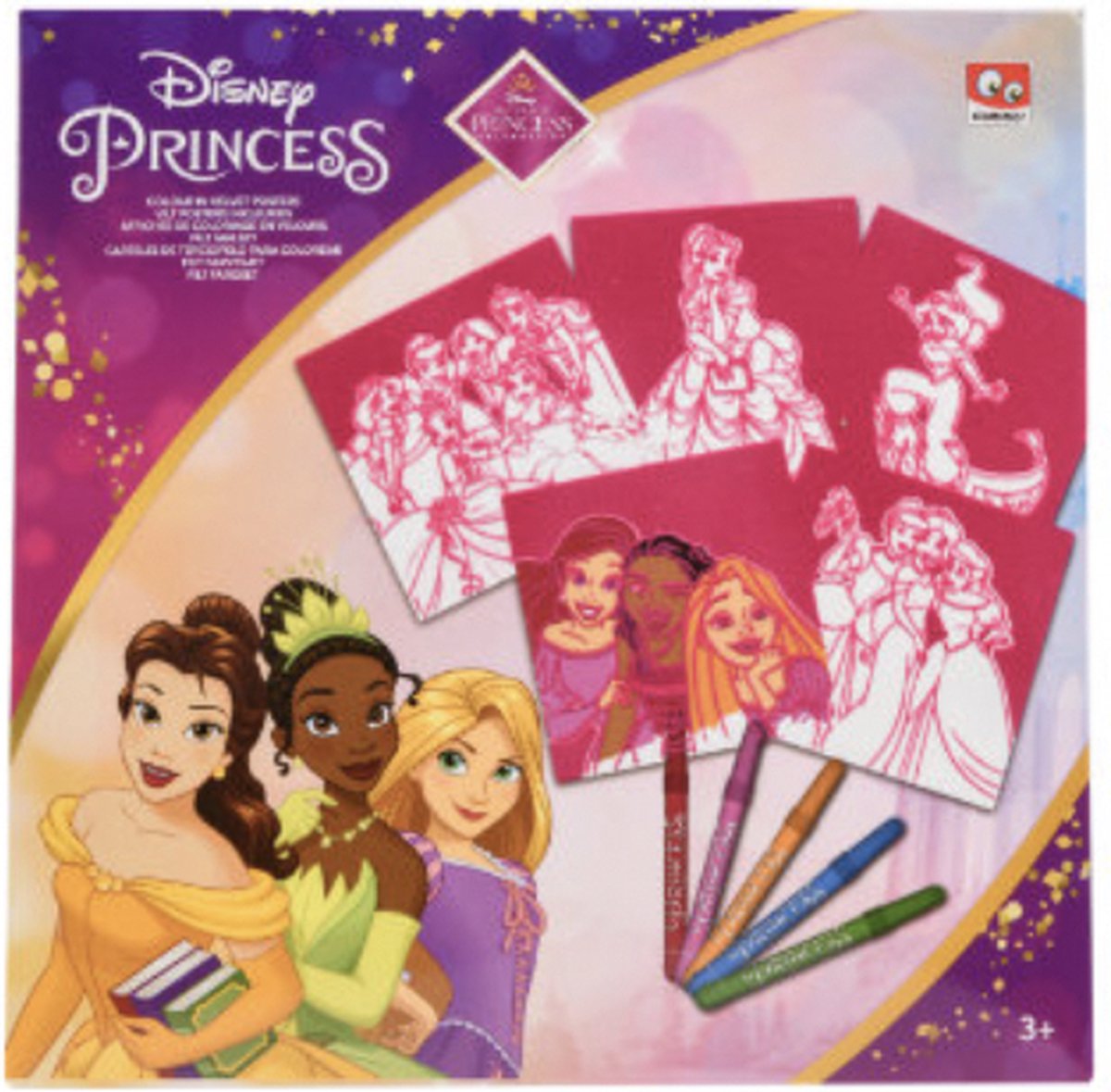 Disney Princess - Viltkleuren - Kleurplaten Disney Prinsessen - Kleurpakket - 5 stuks - Kleuren voor Peuters & Kleuters - Kinder Kleurplaten - Kleuren voor Meisjes - Disney Princess Kleurplaat - Meisjes Kleuren / Tekenen