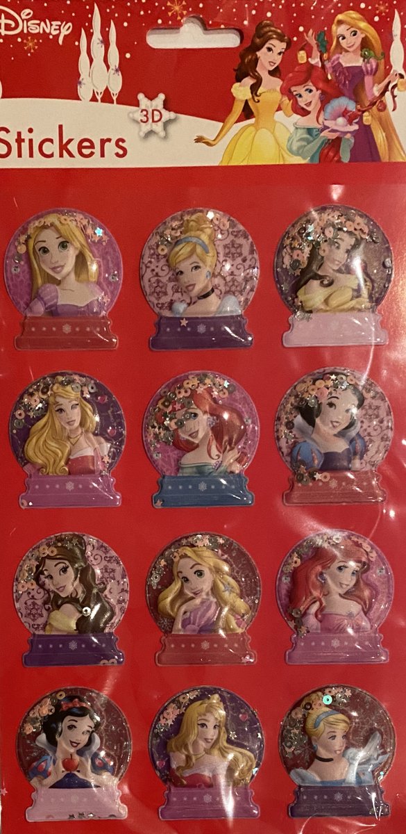   Prinses 3D kerst stickers