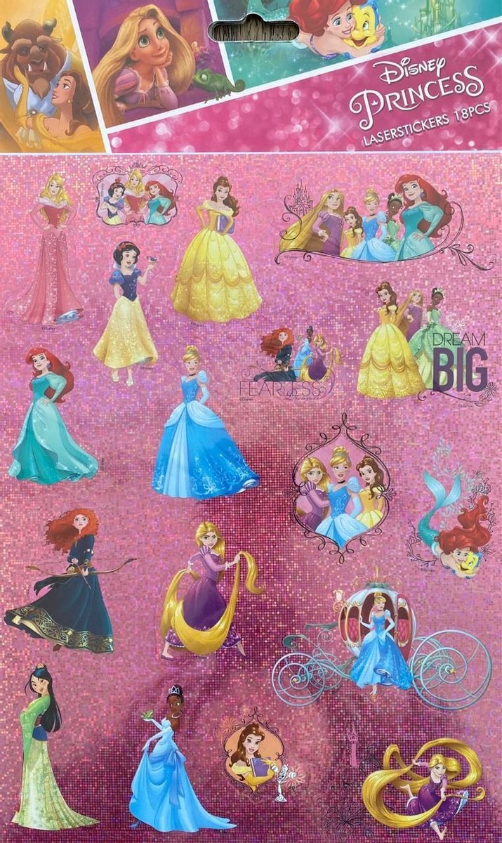 Disney Prinses Laserstickers 18 stuks