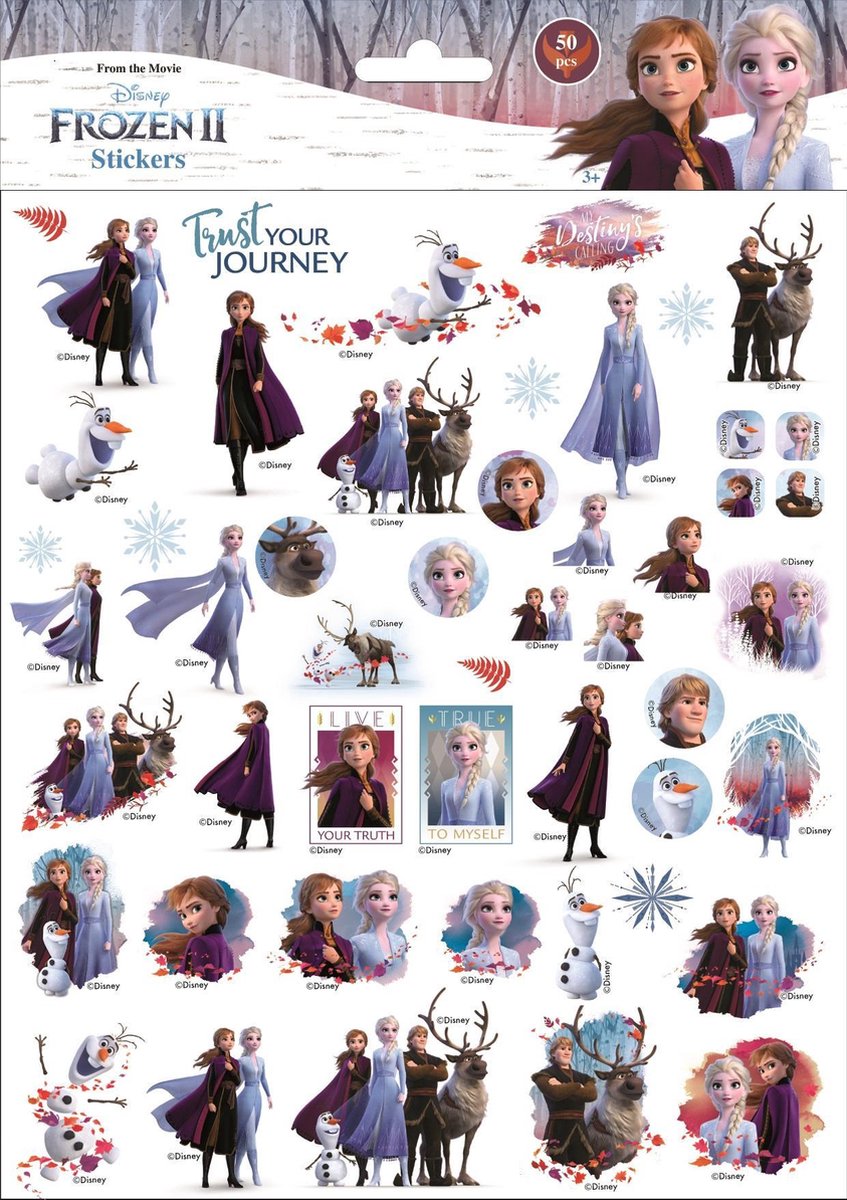 Disney Stickers Frozen Ii Meisjes 25 X 21 Cm Ijsblauw 50 Stuks