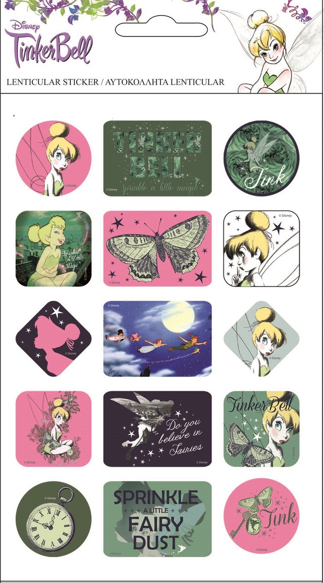 Disney Stickers Tinkerbell Meisjes Vinyl Groen 15 Stuks