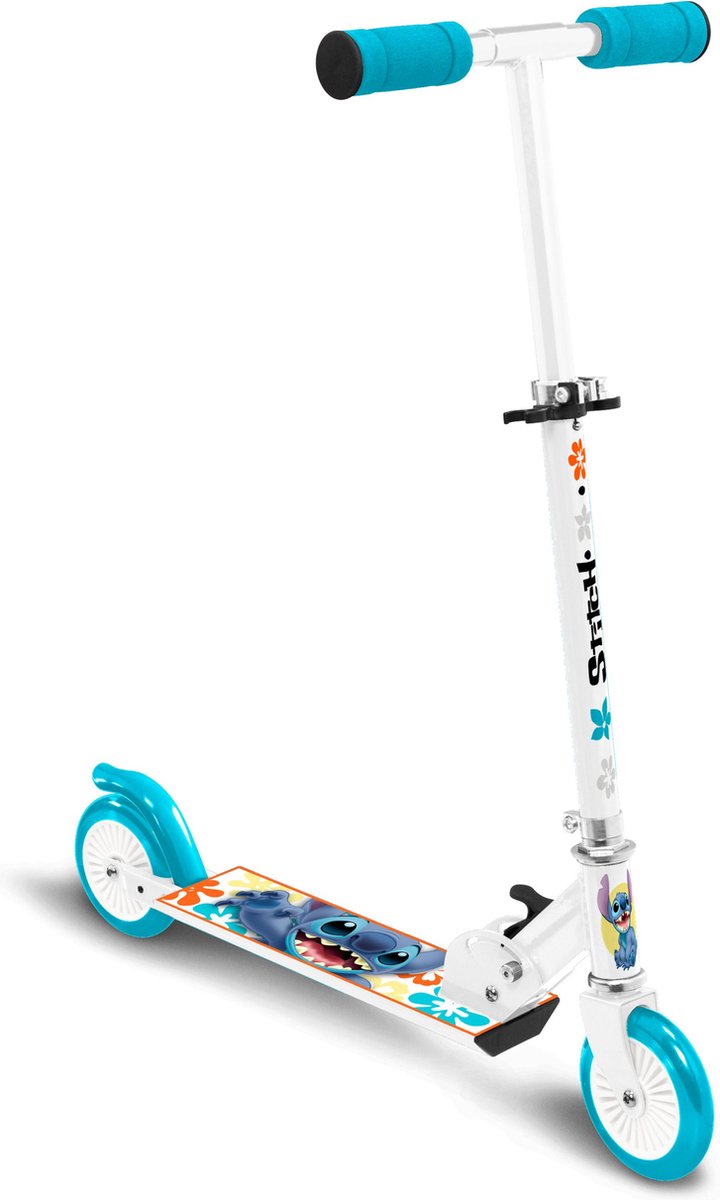   Stitch 2-wiel Kinderstep Opvouwbaar Voetrem Wit/petroblauw