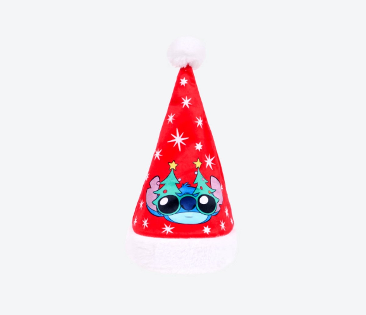   Stitch Kerstmuts – One Size – Rood Polyester met Nepbont & Pompon