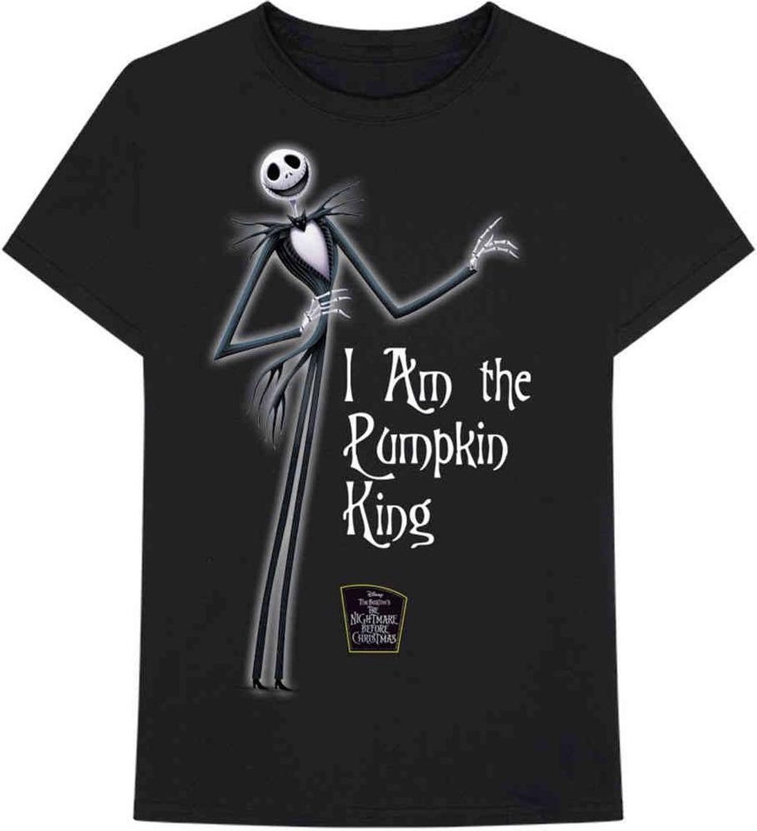 Disney The Nightmare Before Christmas Heren Tshirt -S- Pumpkin King Zwart