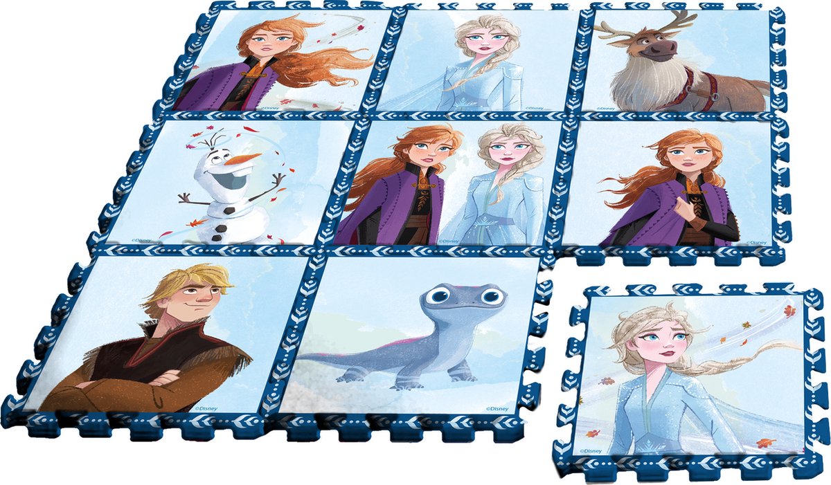   Vloerpuzzel Frozen Ii Junior 90 Cm Foam Blauw 9-delig