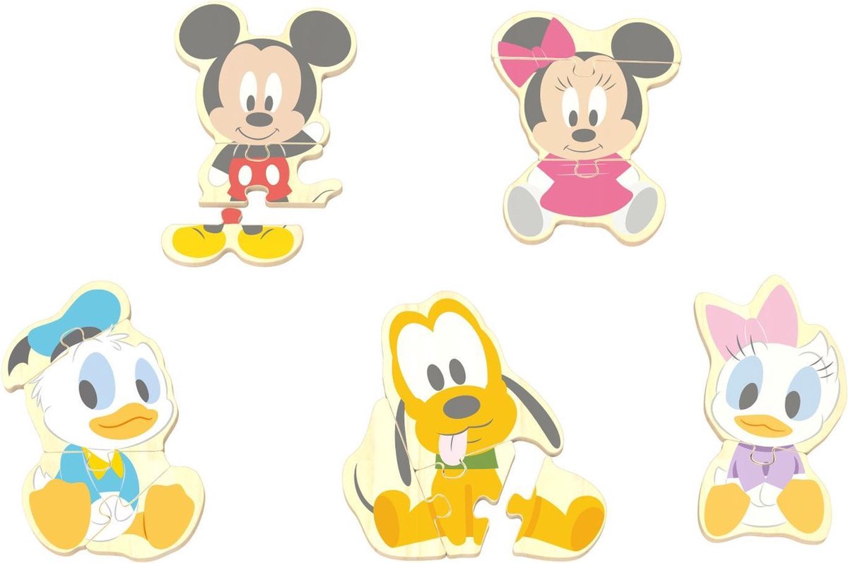   Vormenpuzzel Mickey Mouse Junior Hout 16-delig