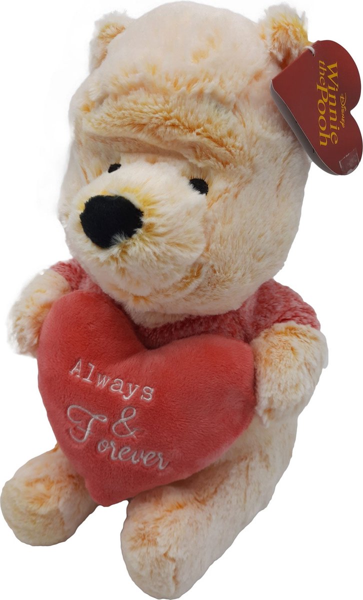   Winnie The Pooh - Teddy Beer met Hart - Pluche Liefdes Knuffel - 27 cm