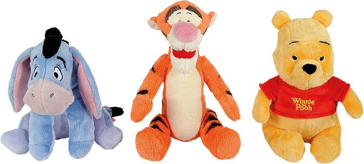 Disney Winnie The Pooh en Vriendjes Knuffel 25cm Assorti 6 Stuks