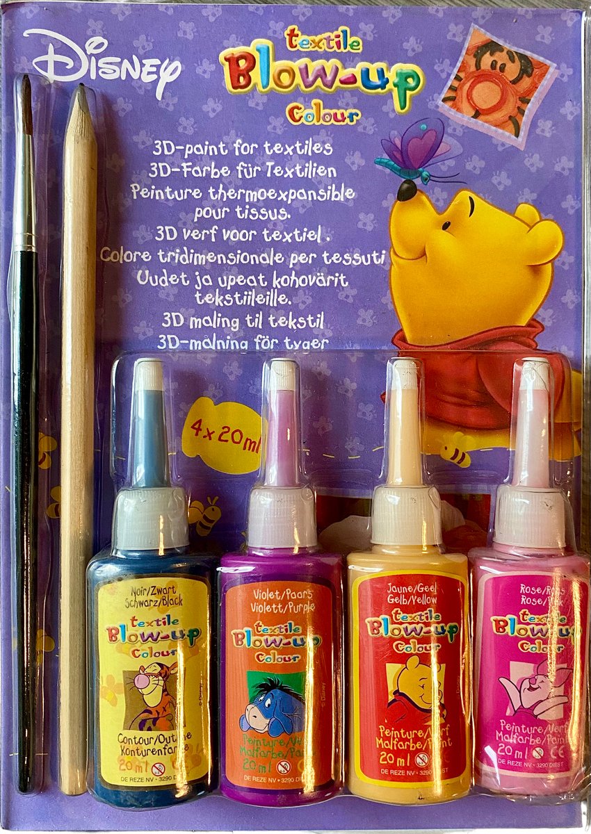 Disney Winnie the Pooh 3D verf voor textiel 4x 20ml