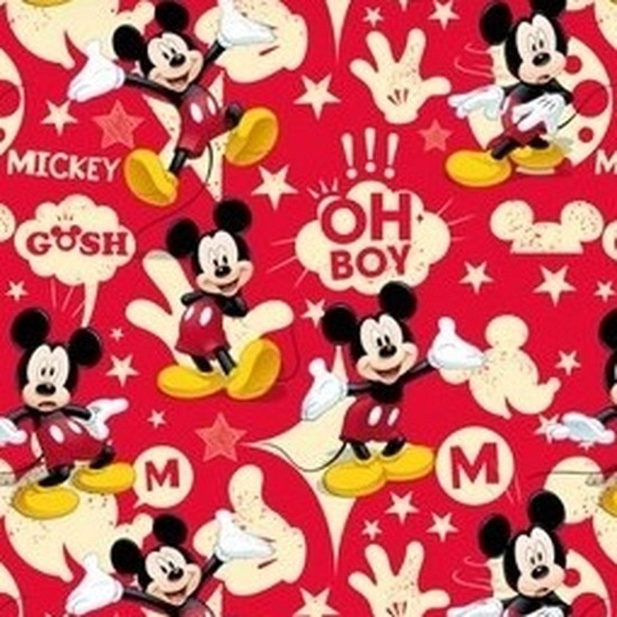 Disney inpakpapier Mickey Mouse rood 200 x 70 cm op rol - cadeaupapier