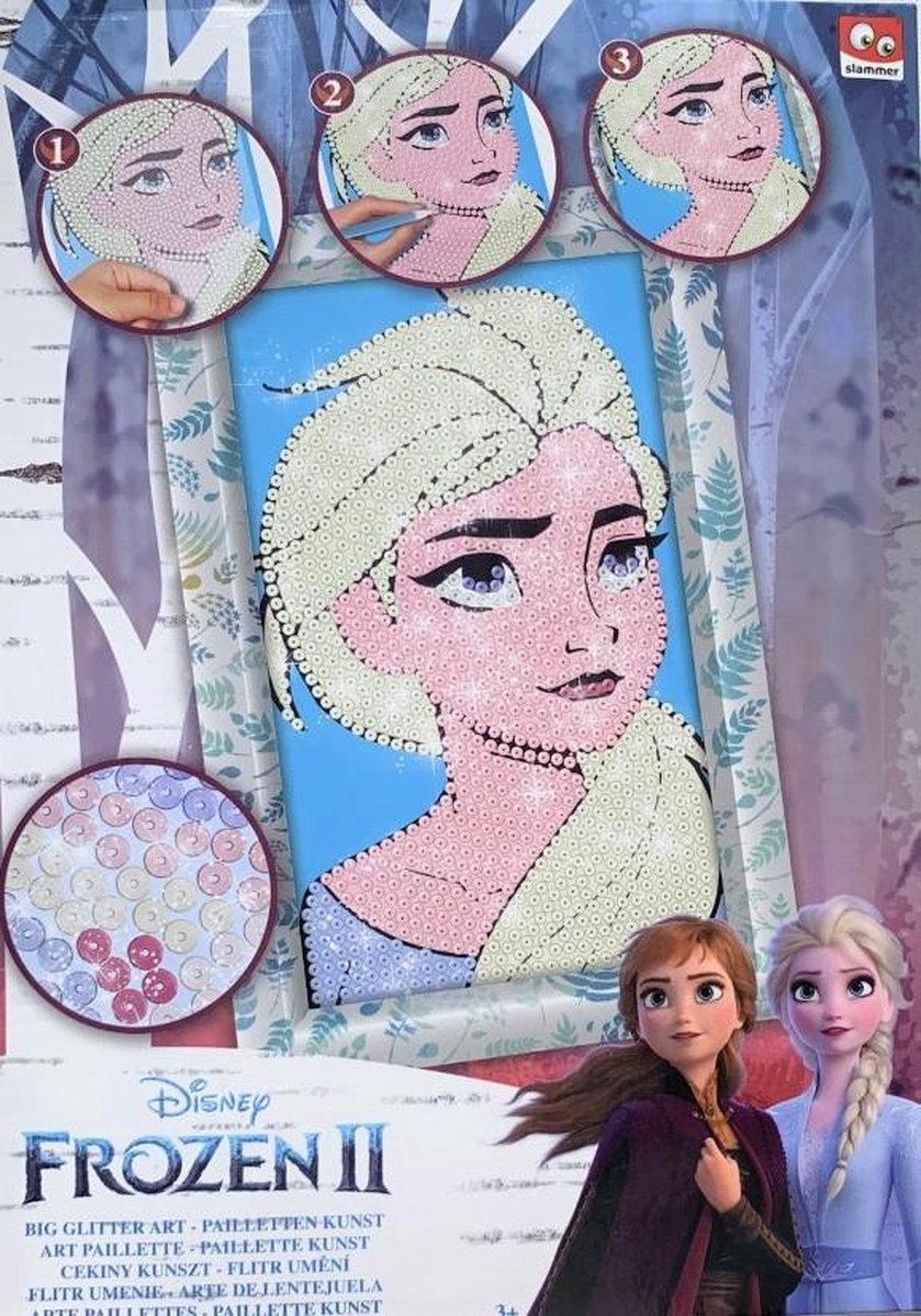 Frozen - Glitter Art - Elsa - Daimond Pailletten -  Lijst - Frozen ll -  