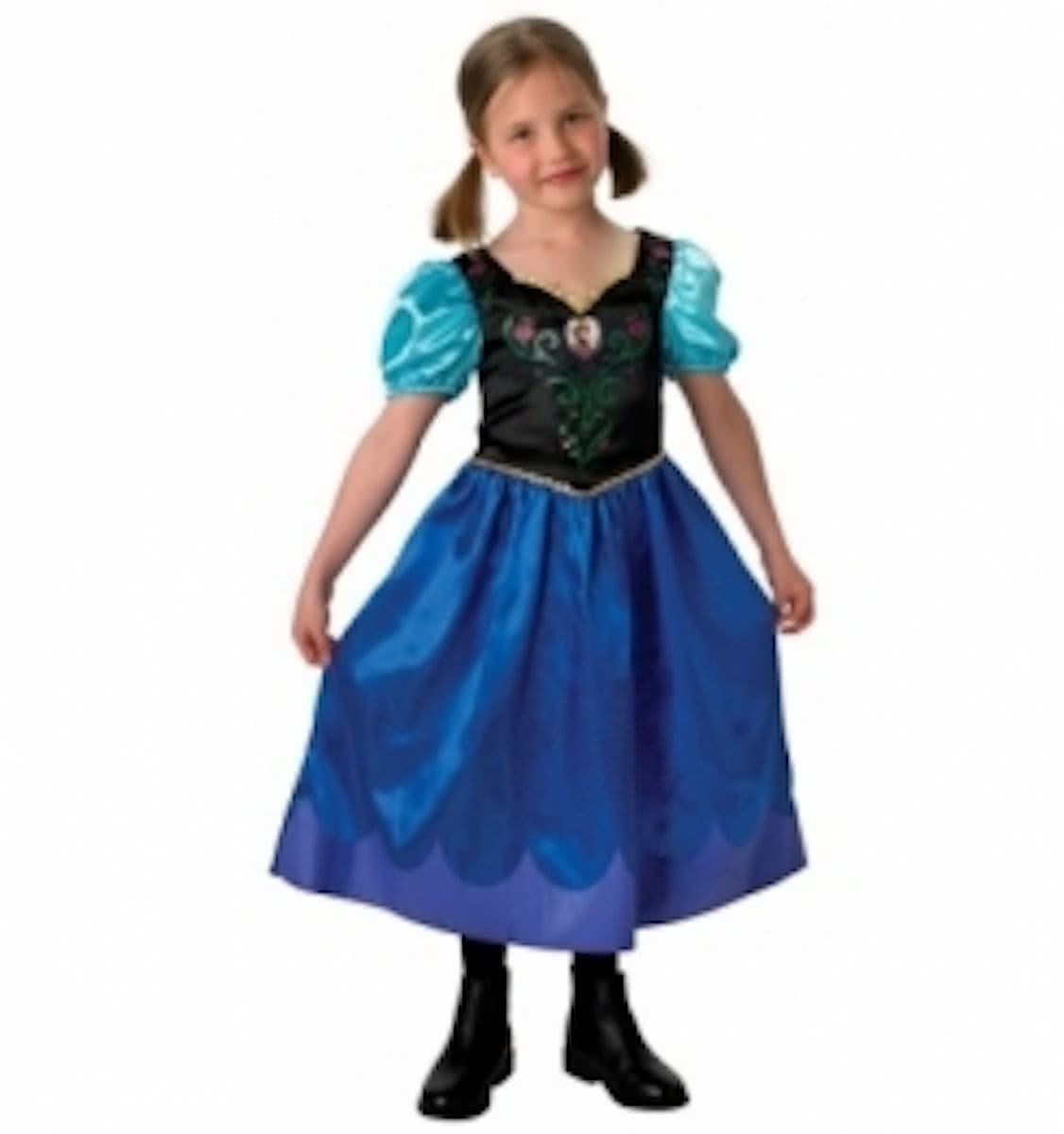 Frozen Anna jurk- korte mouw - verkleedkleding - maat 128/134