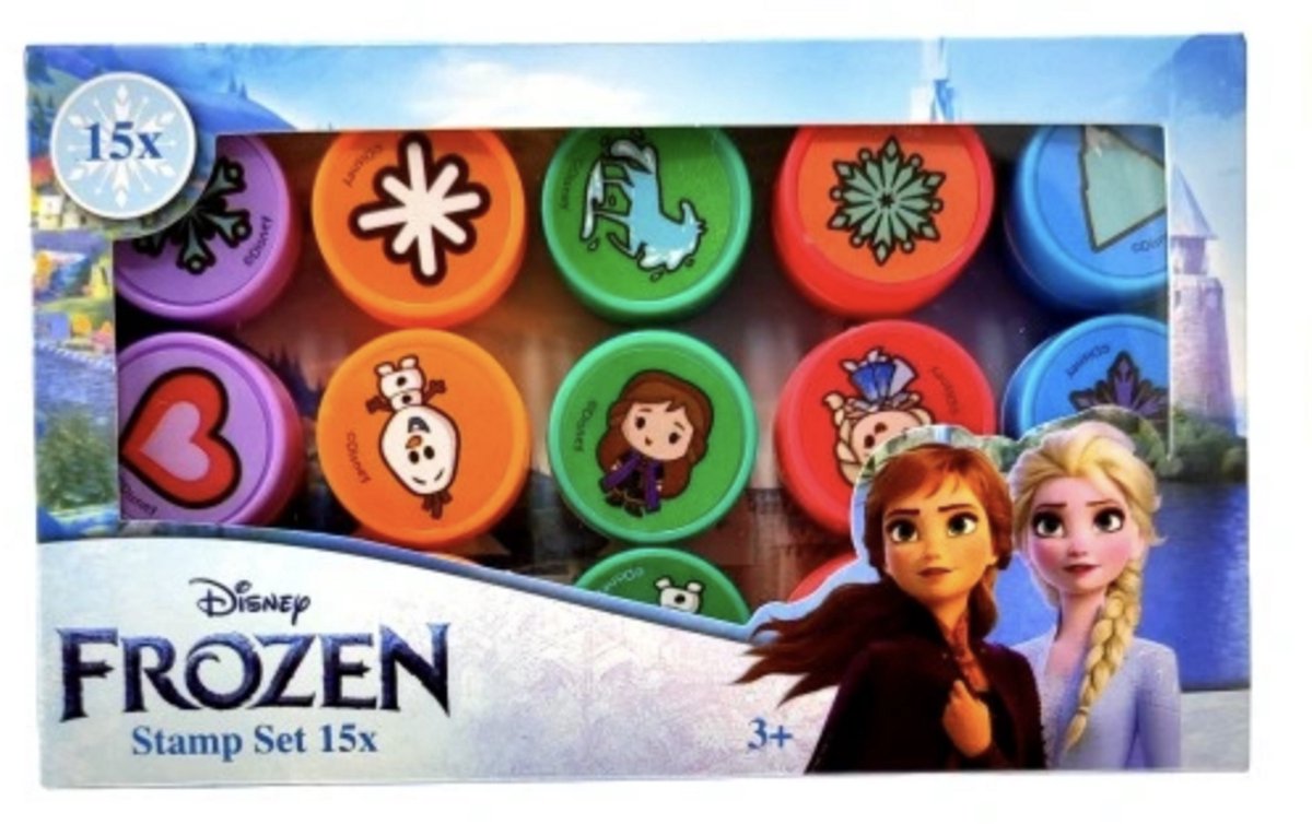 Frozen Luxe Stempel Set - 15 Stuks - Creatief Speelgoed - Tekenen & Schilderen - Knutselset - FrozenStempels - Peuters & Kleuters - Cadeau Set - Hoge Kwaliteit -   Frozen - Meerdere Kleuren - Kleuren & Tekenen met Stempels