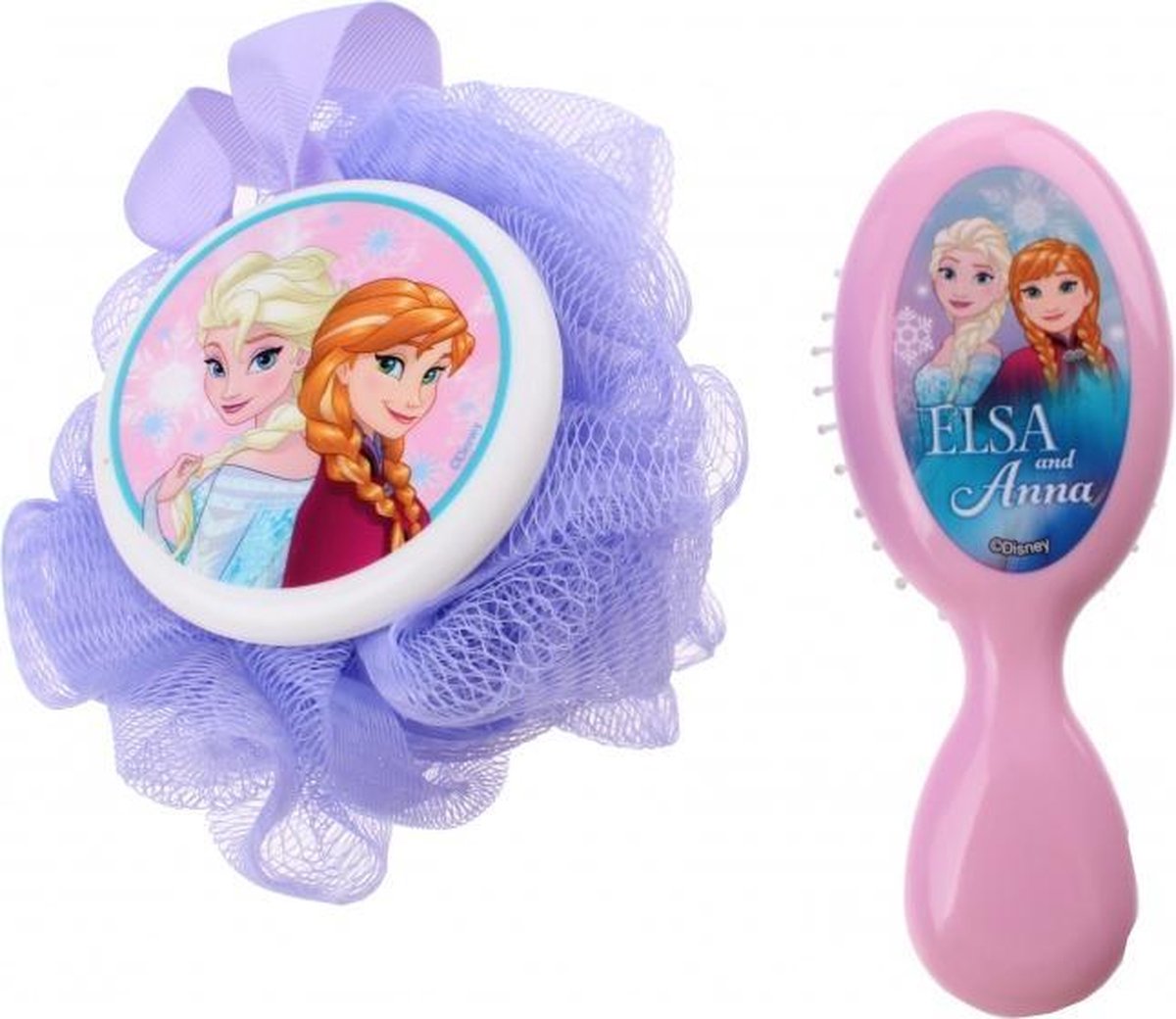 Frozen cadeau-set spons en borstel paars/roze