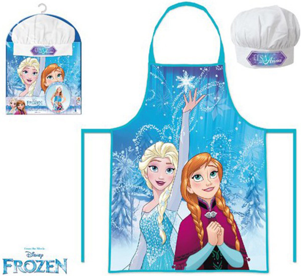 Frozen keukenset, kookschort + muts 3-8 jaar