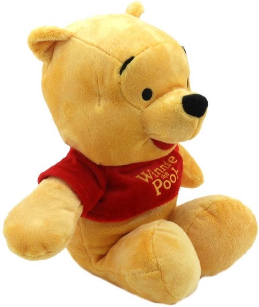 Gele Disney Winnie de Poeh beer zachte knuffel 34 cm speelgoed - Bosdieren beren cartoon knuffels - Speelgoed flopsies voor baby/peuter/kinderen