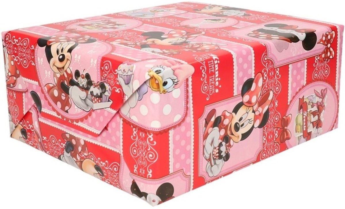 Inpakpapier Minnie Mouse cupcakes op rol - 200 x 70  cm - cadeaupapier / kadopapier