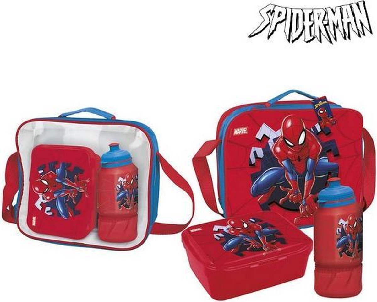 Lunchtrommel met accessoires Spiderman Rood