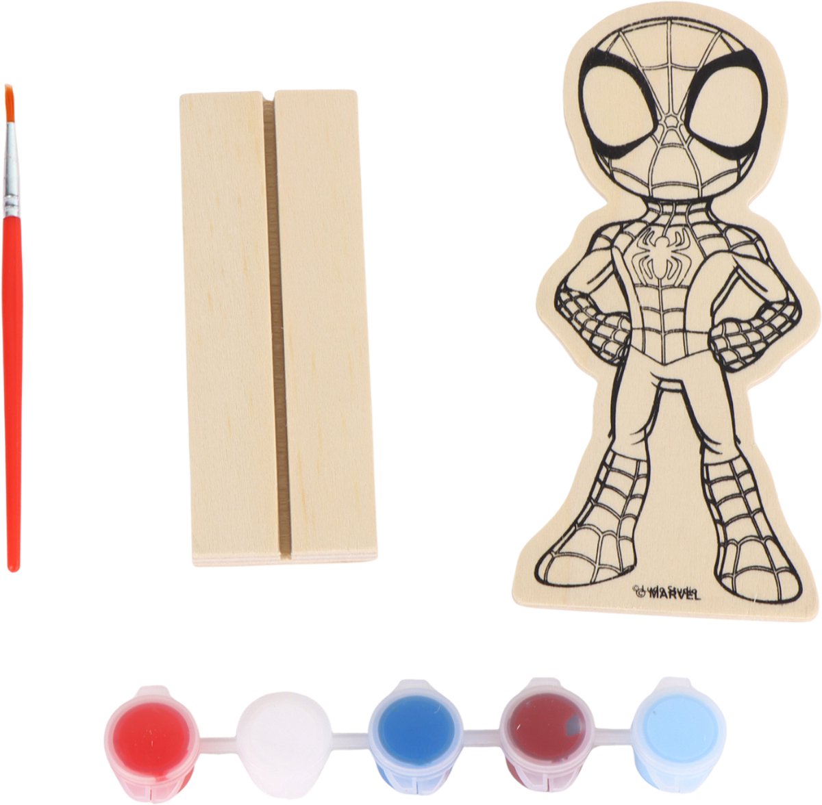 Marvel Spidey Verfset – Spider-Man Houten Verven Knutselpakket – Inclusief Verf & Kwast