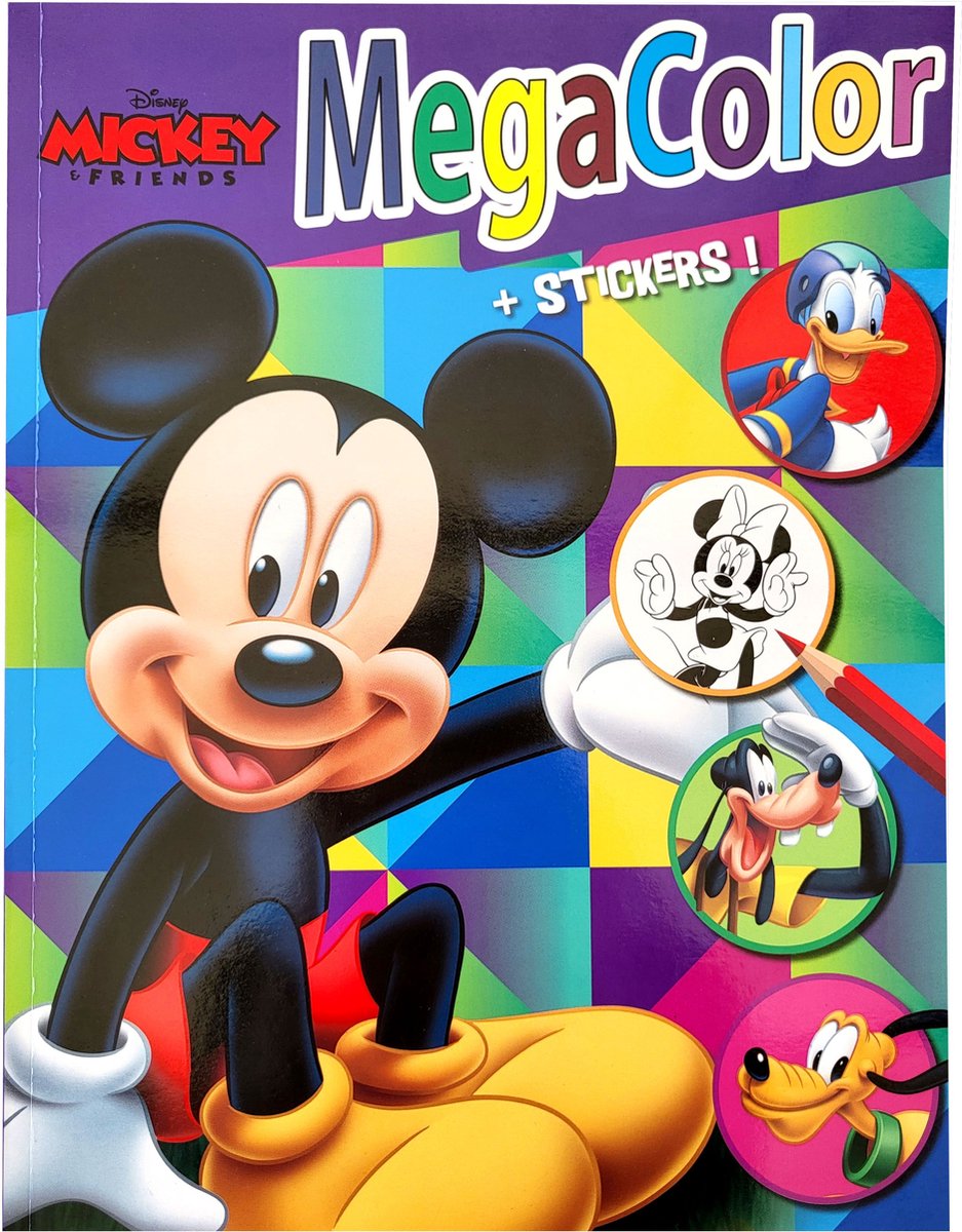 MegaColor -   Mickey - Kleurboek + 1 vel stickers - 120 kleurplaten