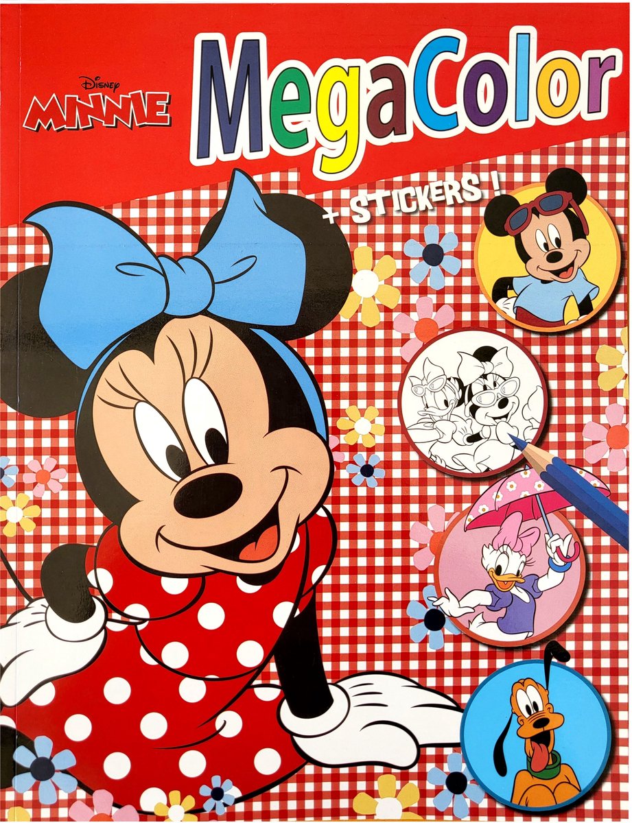 MegaColor -   Minnie Kleurboek + 1 vel stickers - 120 kleurplaten