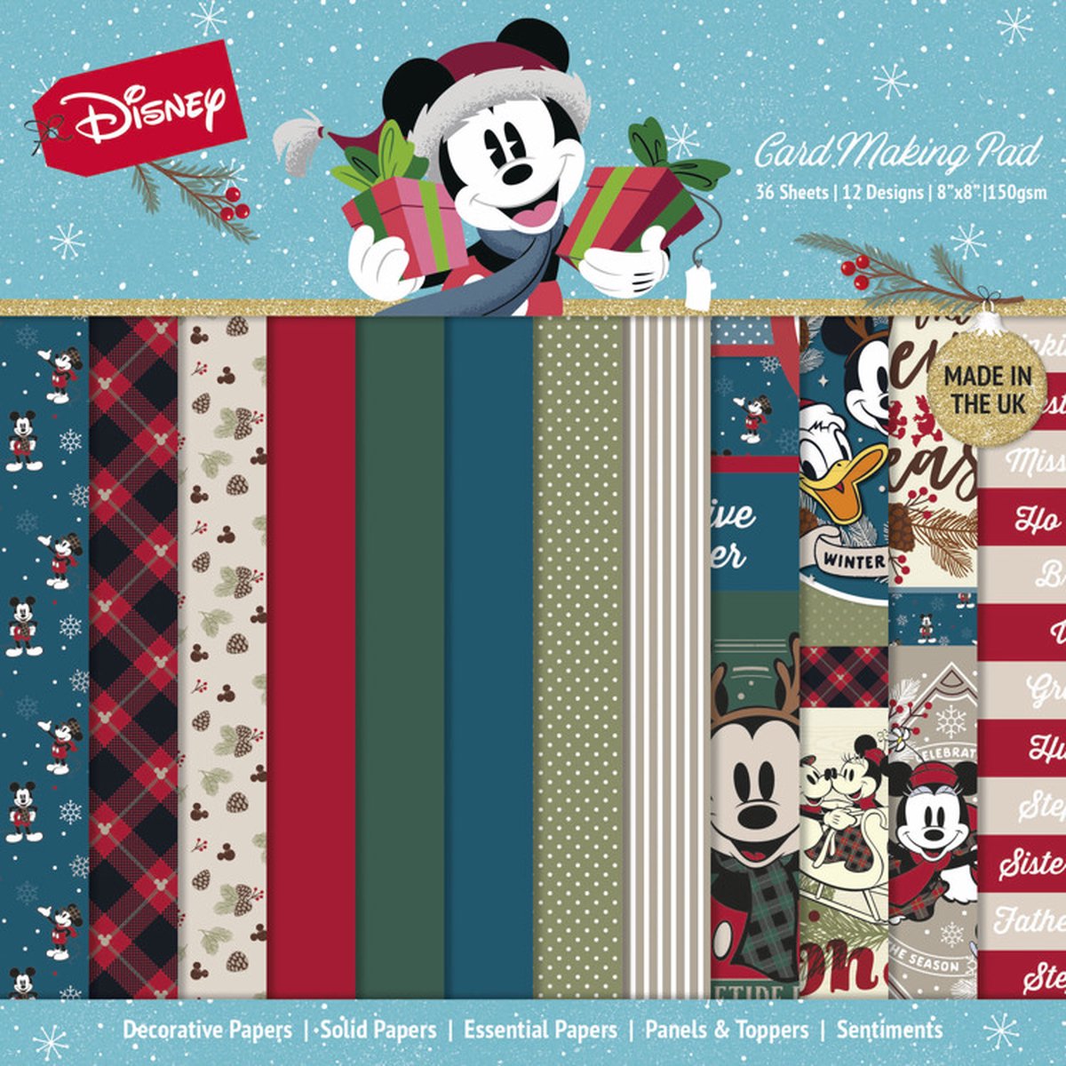 Mickey & Friends 8x8 Inch Card Making Pad Christmas (DYP0033)